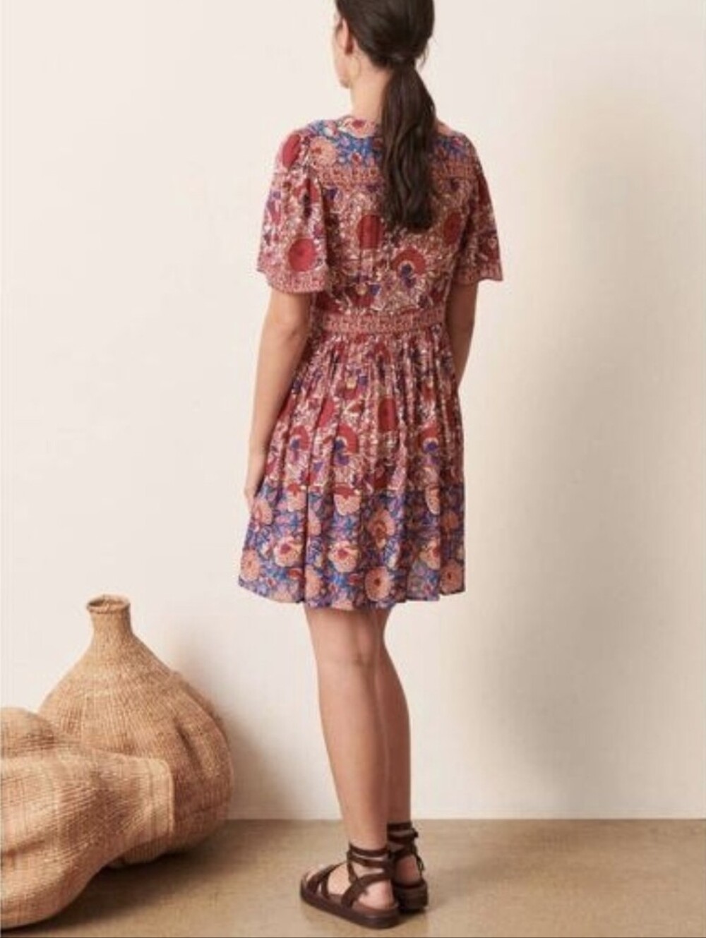Ba&Sh Valia Floral Bohemian V-Neck Mini Dress Size Small - Picture 2 of 11
